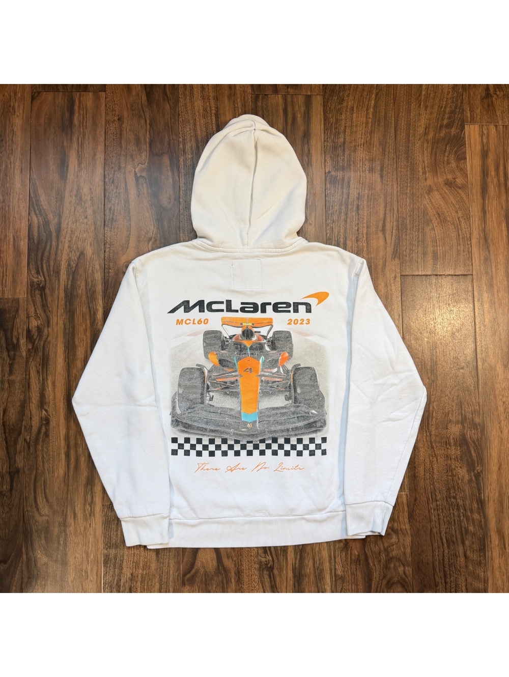 Hollister McLaren F1 Racing MCL60 Graphic Hoodie Mens XS White Sweatshirt